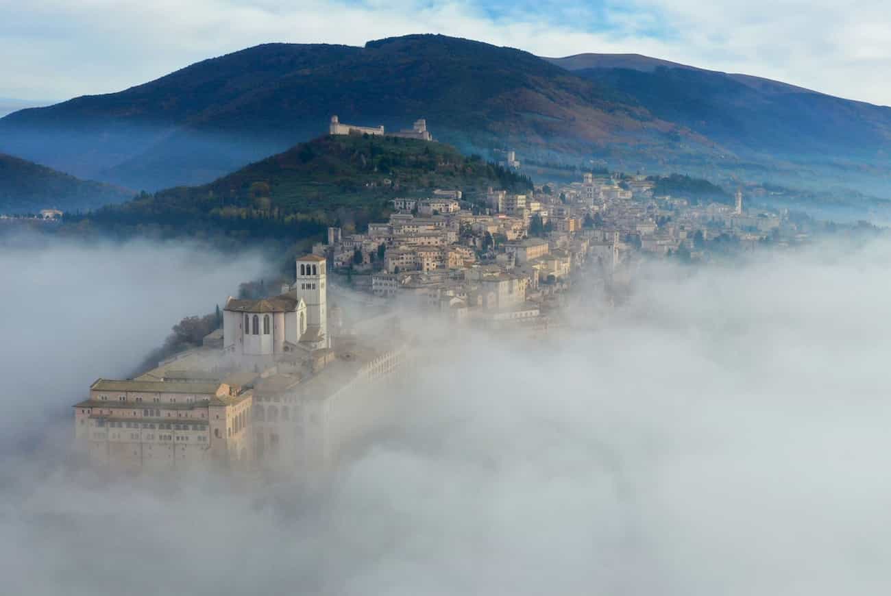 Assisi in the clouds